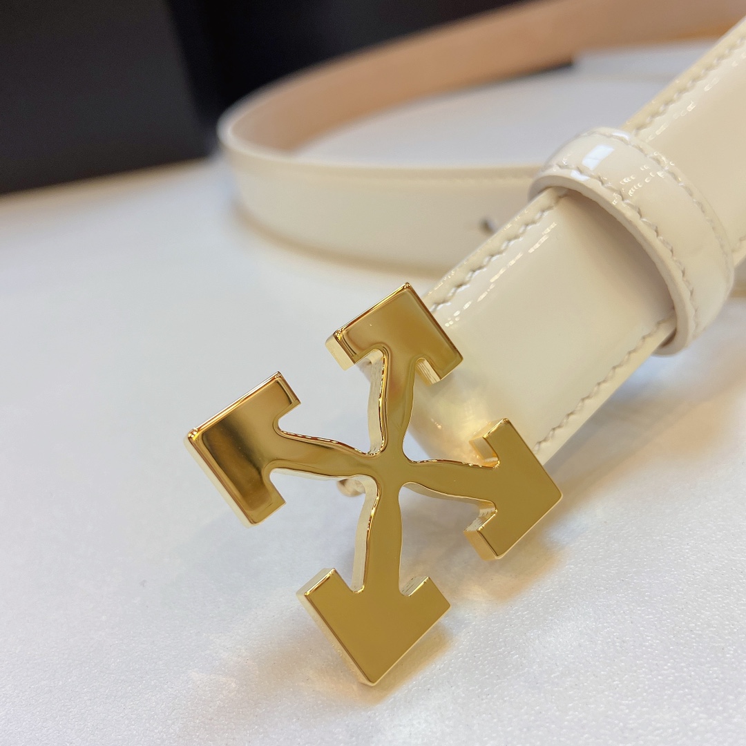 p403 Purchased positive grader Off-White arrow pattern with double-headed cow belts 2.5 cm width - 图片 4