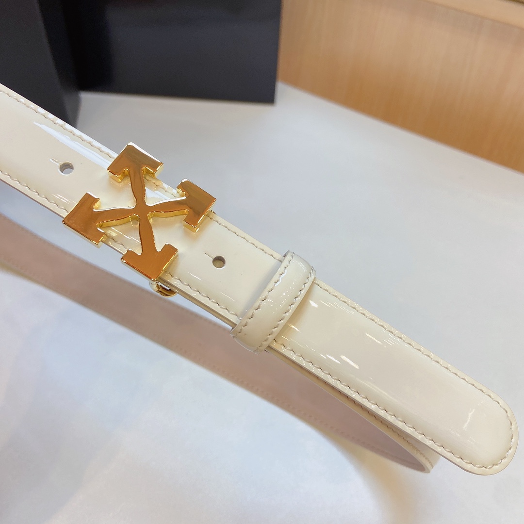 p403 Purchased positive grader Off-White arrow pattern with double-headed cow belts 2.5 cm width - 图片 2