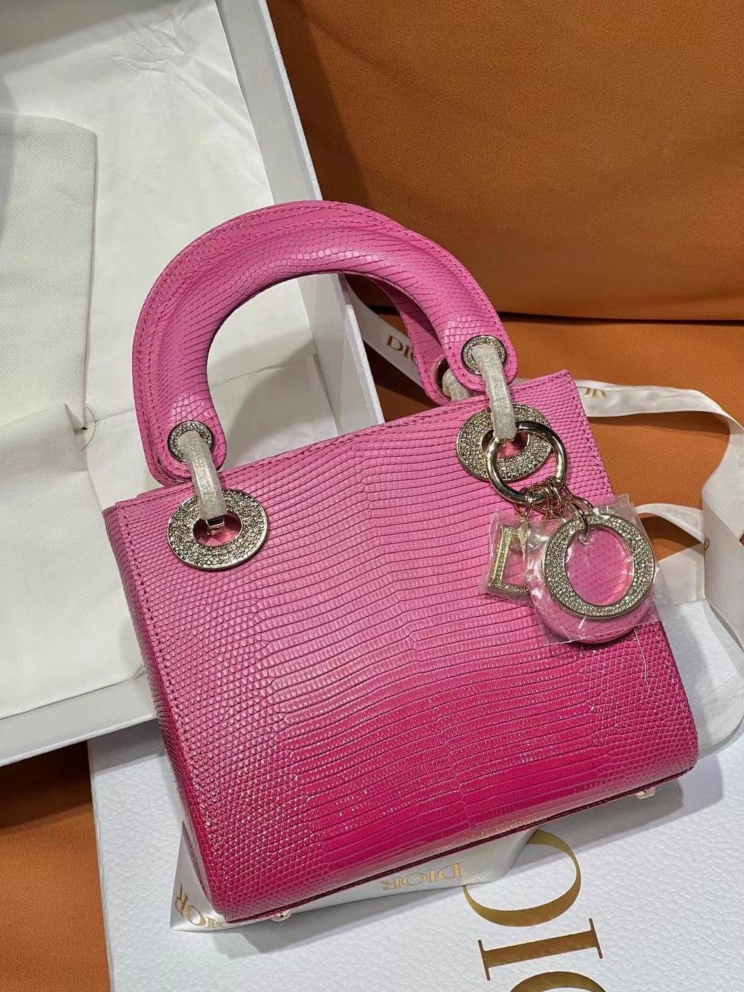 dior top lady dior three styles, lizard skin ready stock 2