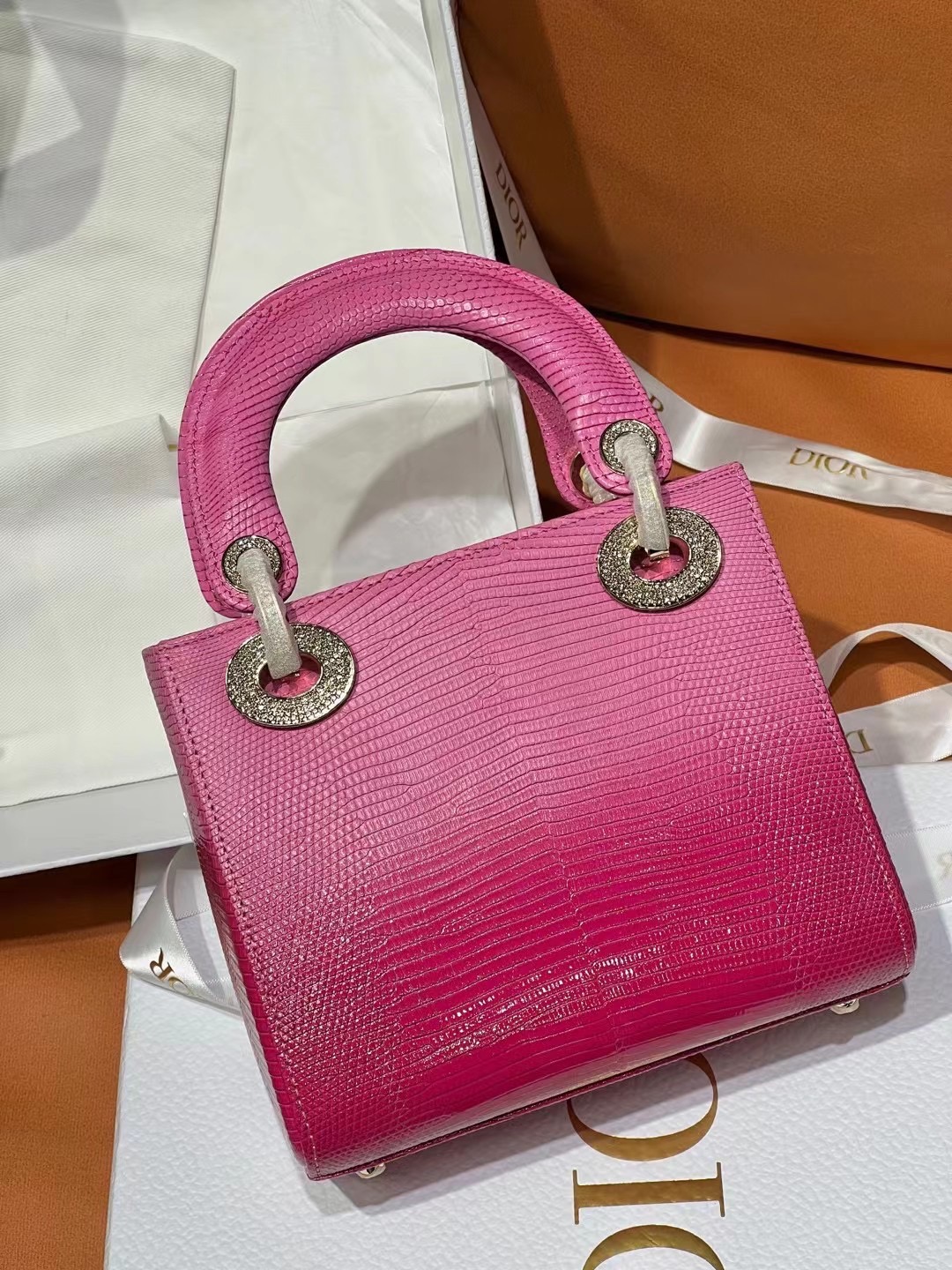 dior top lady dior three styles, lizard skin ready stock 2