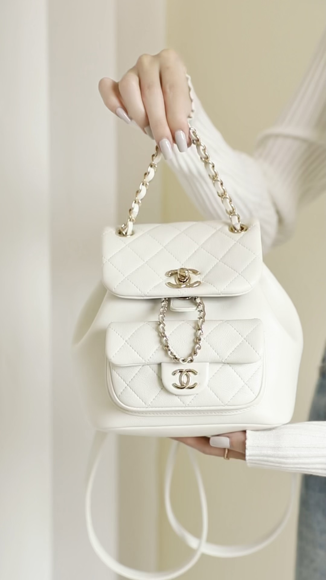 Chanel Duma Bags Backpack White