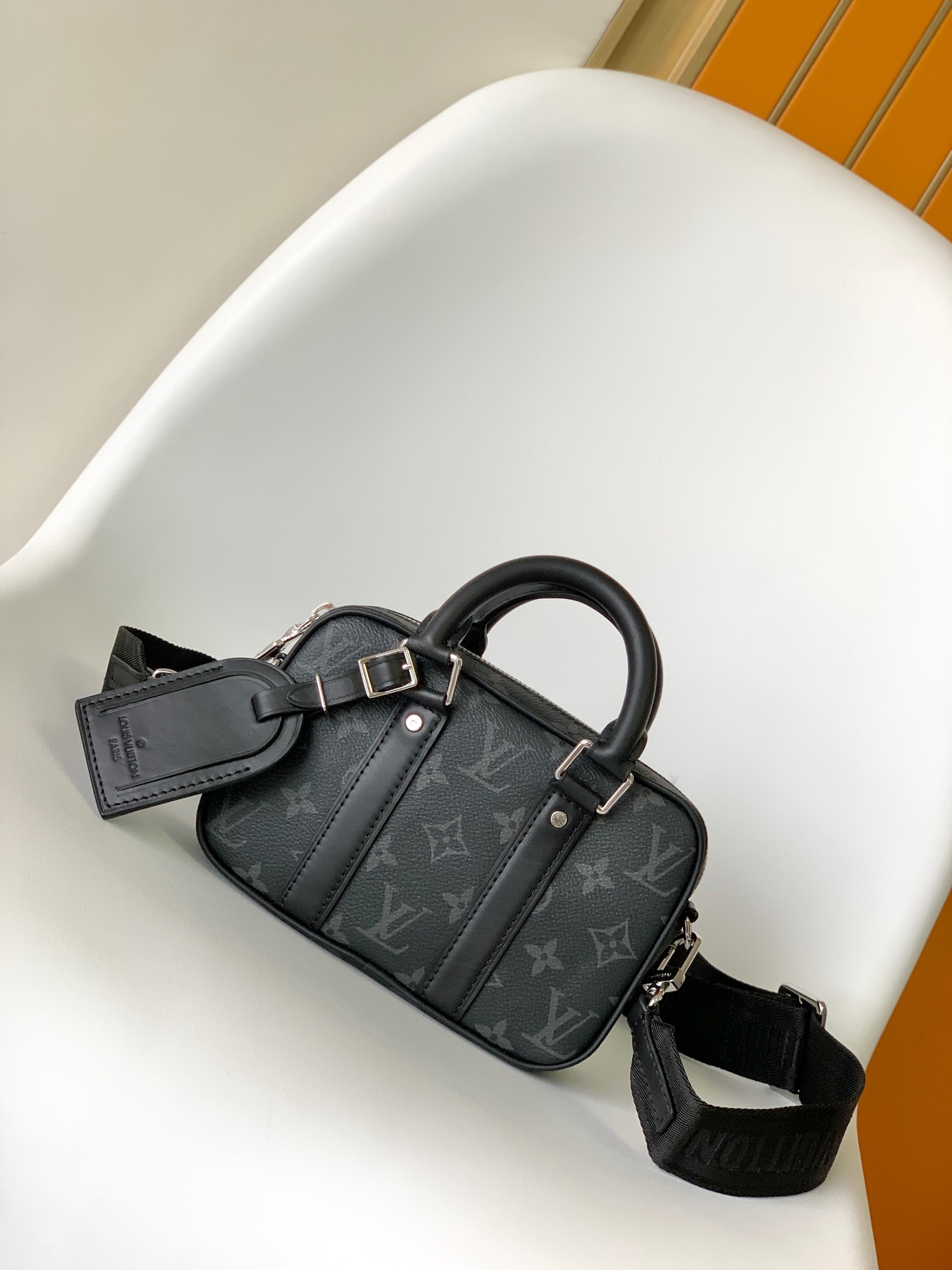 69320 auth HERMES black Clemence leather EVELYNE III 29 Crossbody Bag