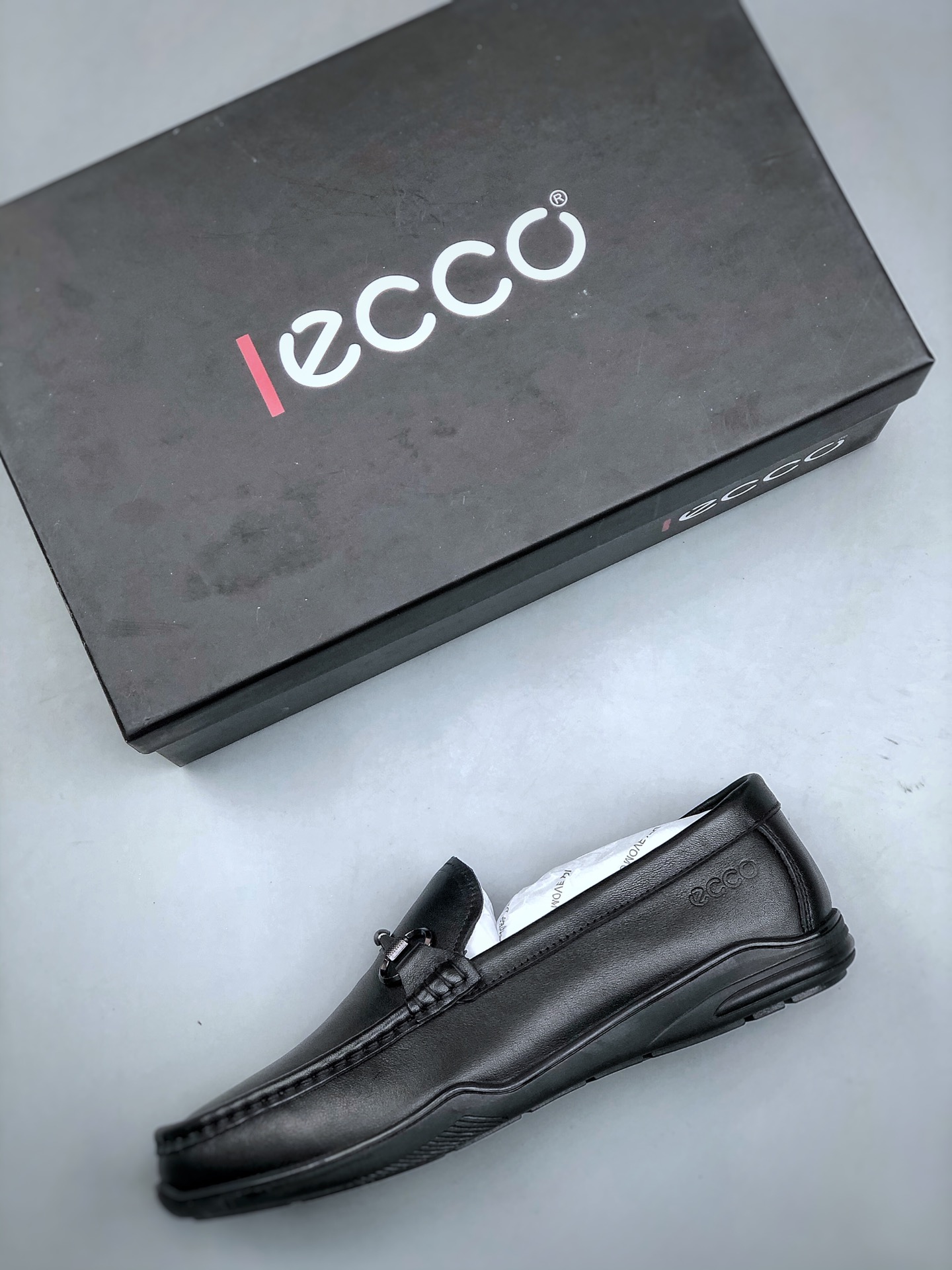 280 Ecco爱步休闲男士皮鞋 秋款一脚蹬真皮乐福鞋 莫克系列新款