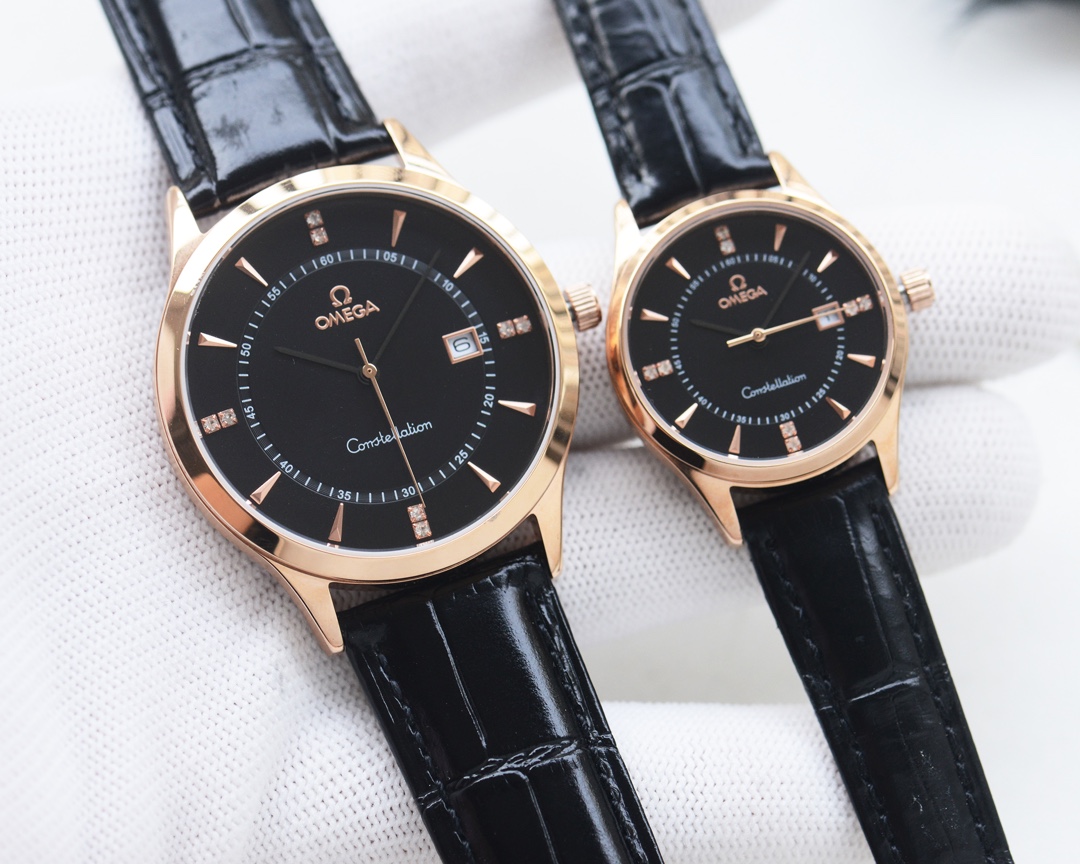 Omega-OMEGA Couple’s Wristwatch: White Shell, Gold Shell, Steel Belt – Quality Assurance - 图片 5