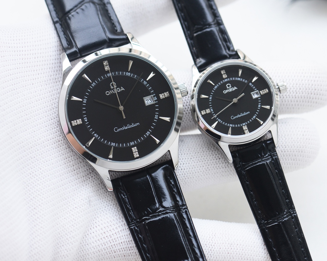 Omega-OMEGA Couple’s Wristwatch: White Shell, Gold Shell, Steel Belt – Quality Assurance - 图片 4