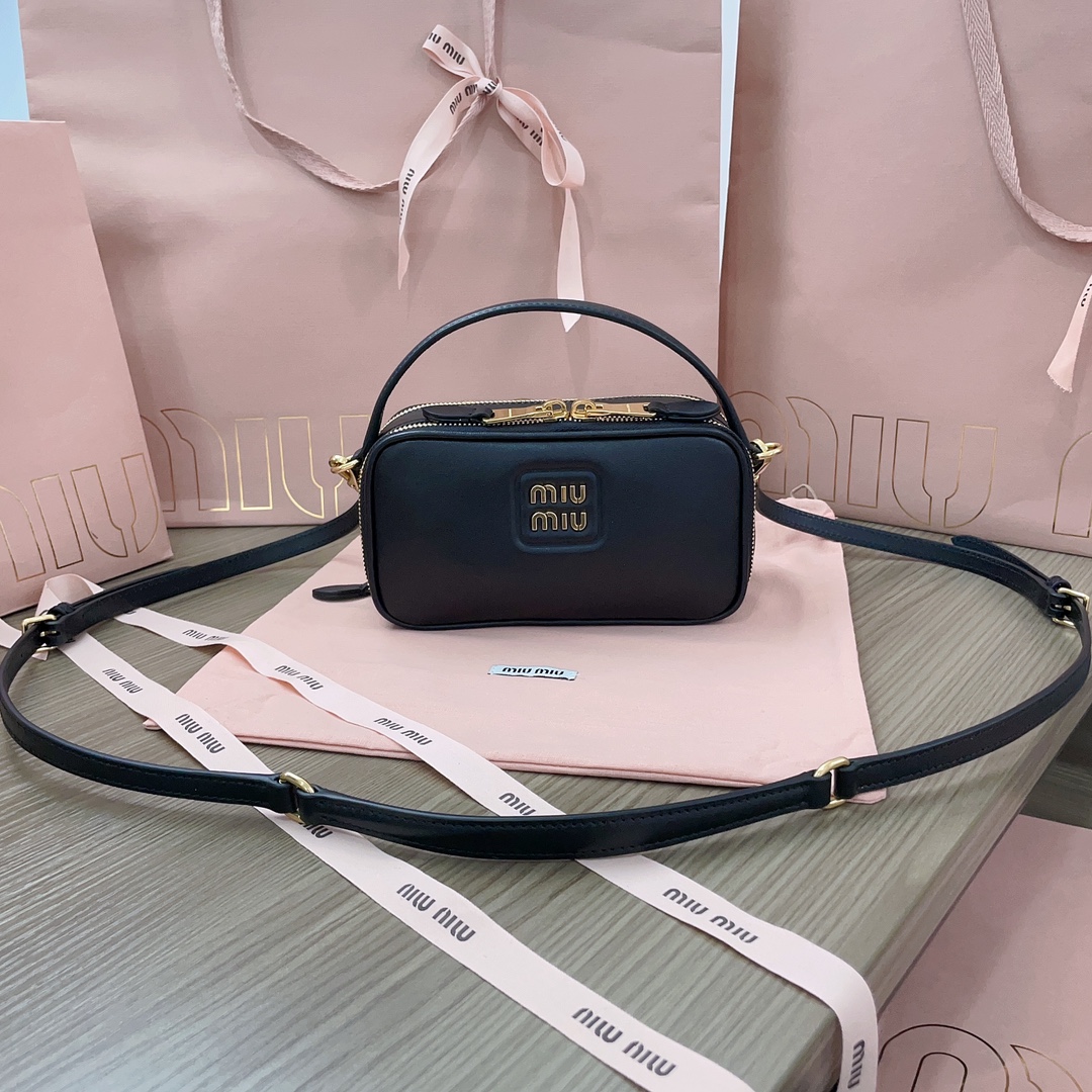 Miu Miu Lunch Box Bag: Top Calf Leather, Dual Zipper, & Adjustable Strap 10 i1698555169 1457 8