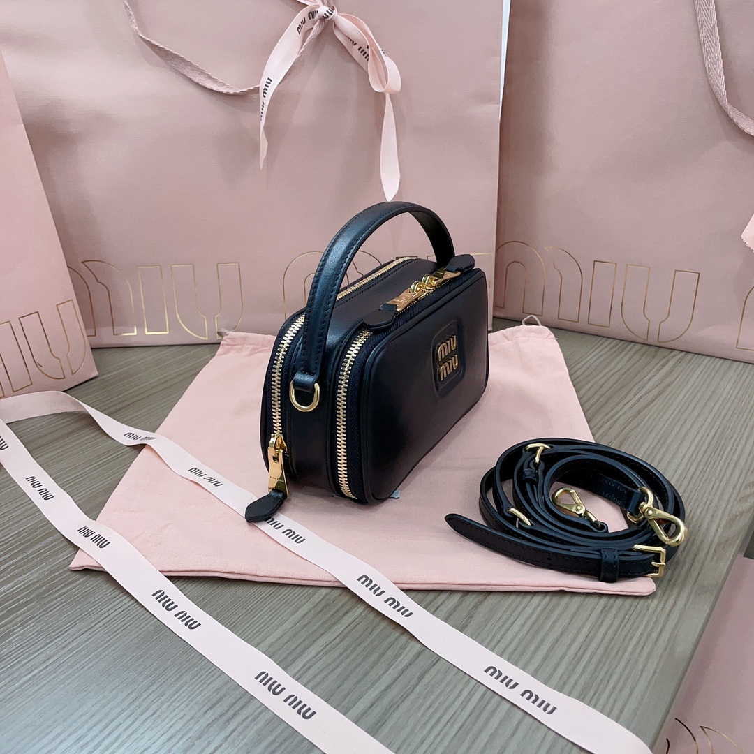 Miu Miu Lunch Box Bag: Top Calf Leather, Dual Zipper, & Adjustable Strap 3 i1698555169 3841 1