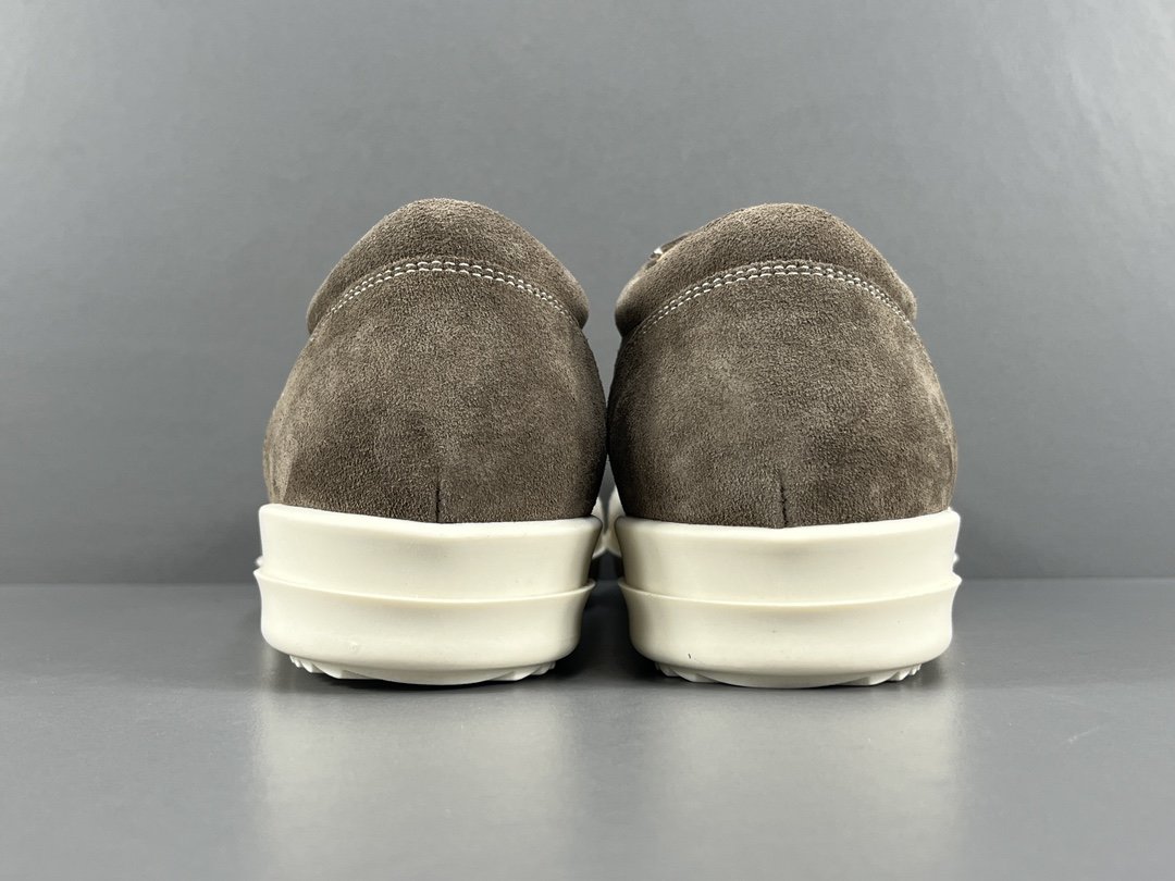 OG版RO万斯灰棕色麂皮RlCKOWENS绒面皮革时尚板鞋男女同款货号RU01C4897尺码39-45