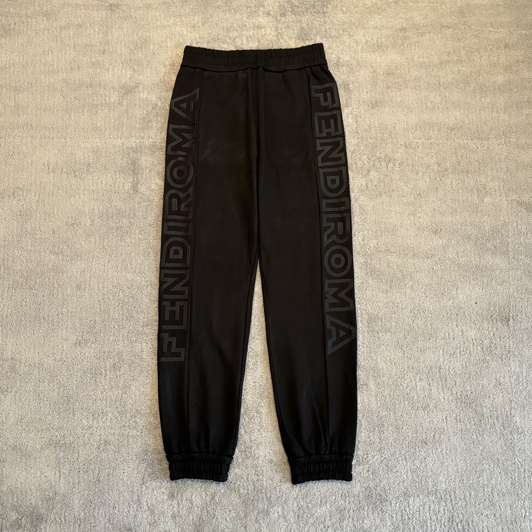 Fend 23 nueva colección pantalones de punto bordados, tela de felpa de 320 gramos, textura real y pesada, los pantalone…