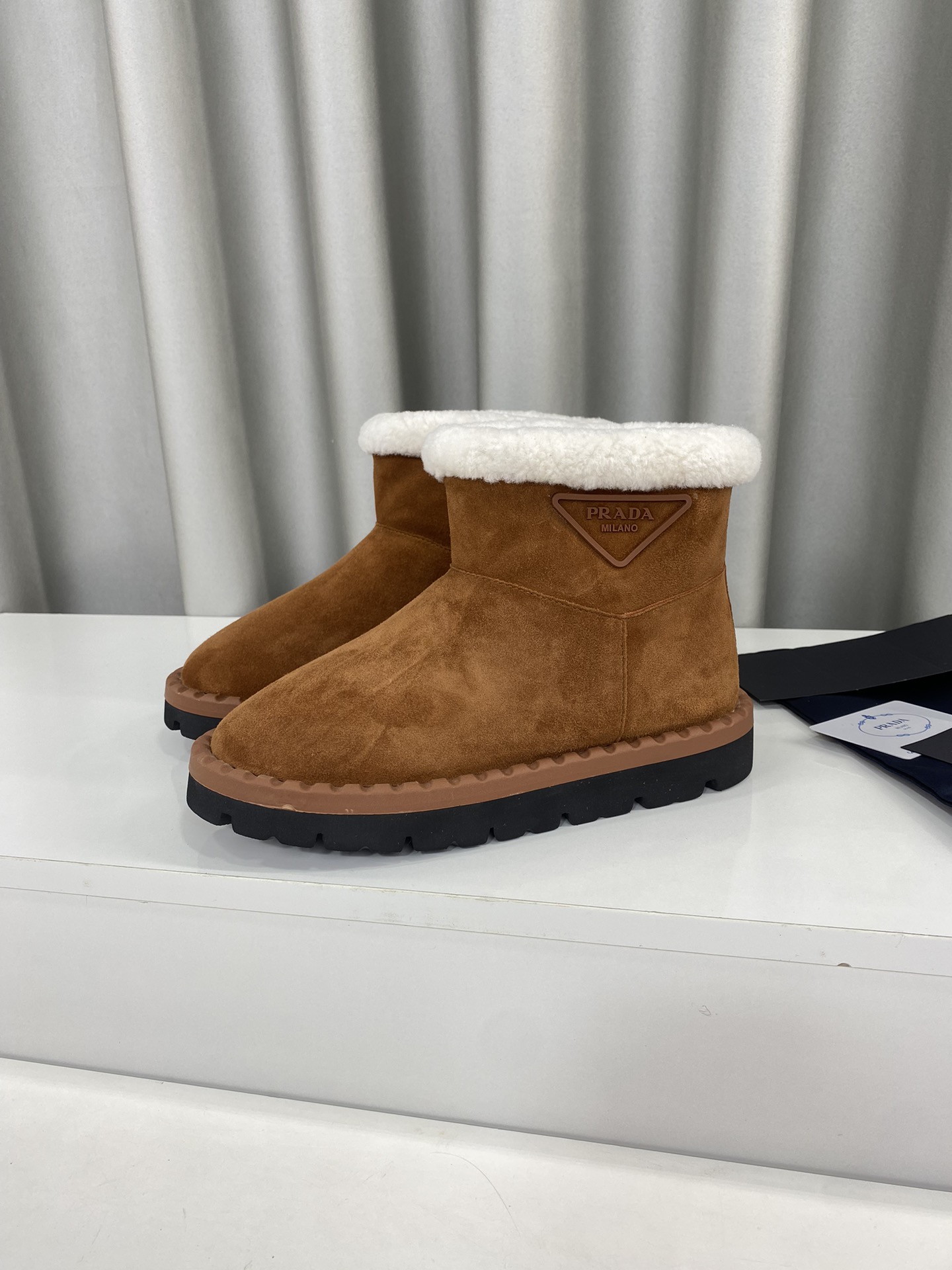 Prada Short Boots Rubber Wool Fall/Winter Collection Casual