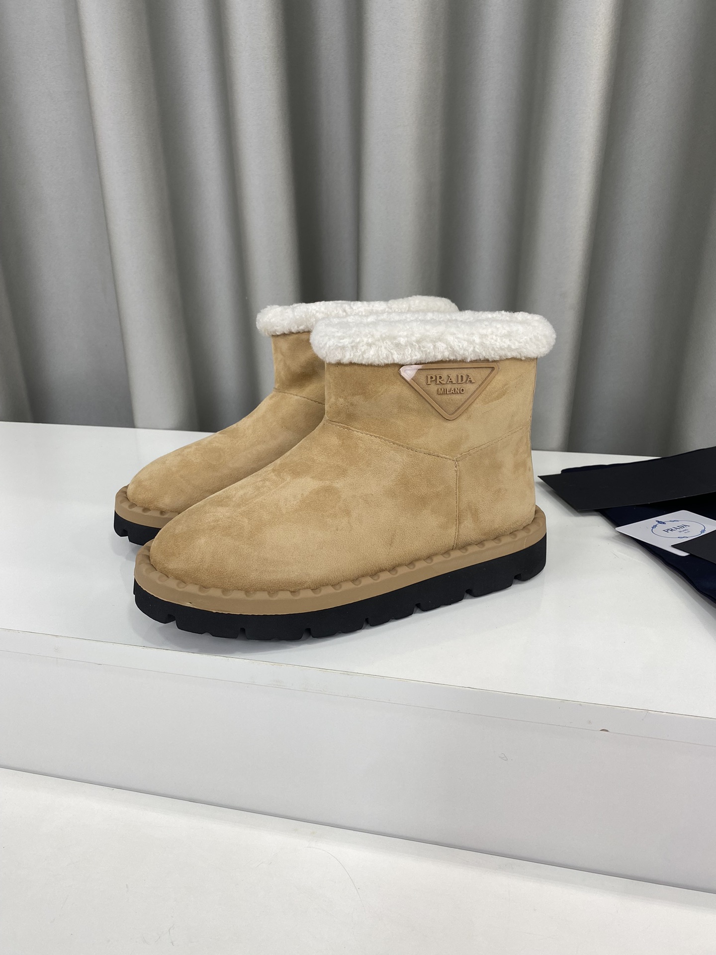 Prada Short Boots Rubber Wool Fall/Winter Collection Casual