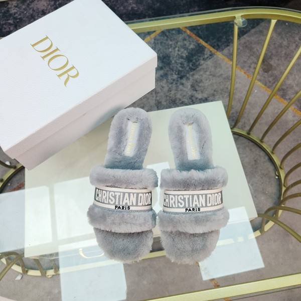 Dior Online Shoes Slippers Embroidery Rubber Wool Fall/Winter Collection