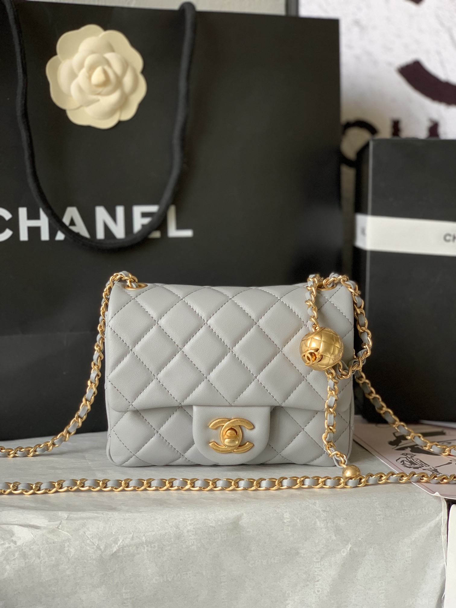 顶级货_法国高端定制品Chane1AS1786#ClassicBag#2020年专柜最新CF金珠系列真的