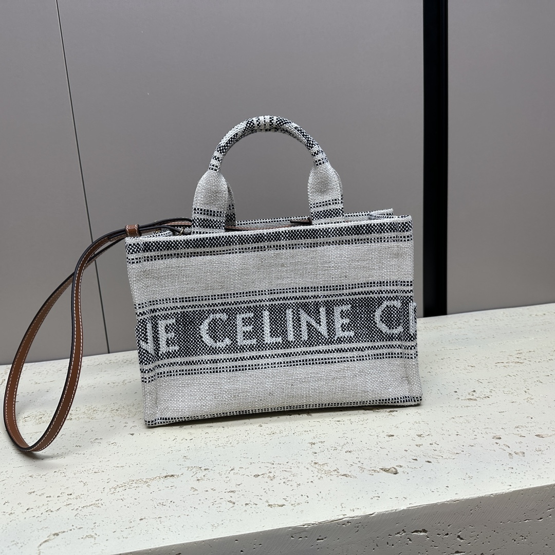 Celine Taschen Handtaschen Stickerei Rindsleder Gewebe Cabas Thais