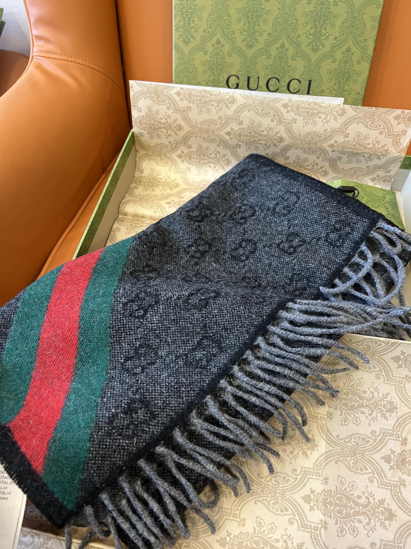 Gucci Doskonały
 Szalik Sprzedaż online
 Zielony Szary Czerwony Unisex Mężczyźni Wełna Fashion