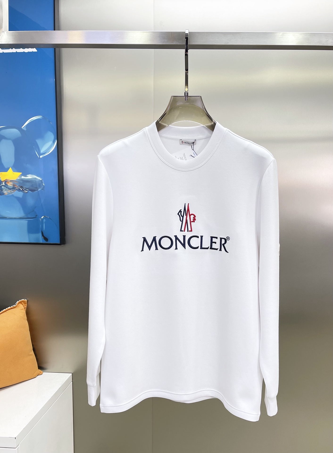 ️MONCLE*蒙-口原单品质！23S秋冬加厚新款长袖T恤.经典品牌标识！万年青款式.精选万针3D绣花工