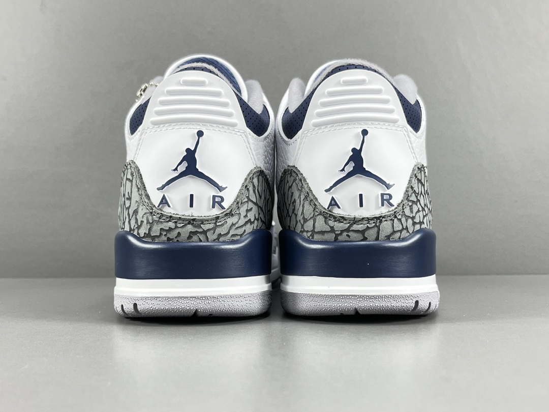  福利特价
【纯原：顶级AJ3】灰黑色 Jordan Air Jordan 3 White Navy  