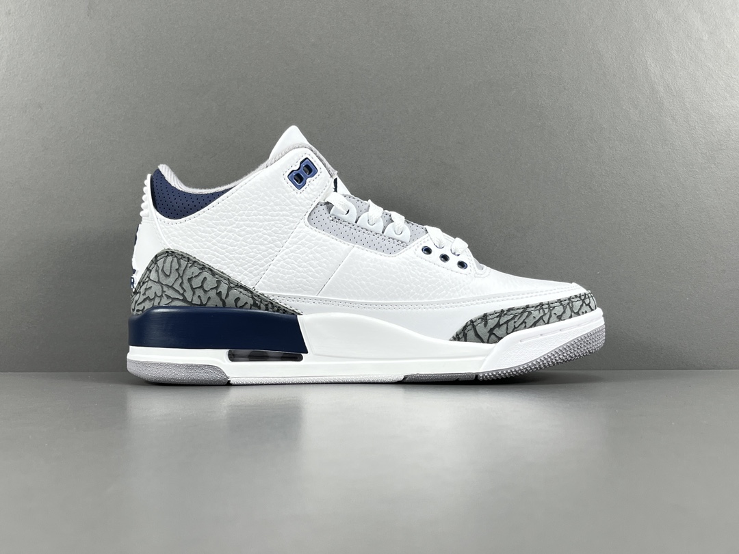  福利特价
【纯原：顶级AJ3】灰黑色 Jordan Air Jordan 3 White Navy  