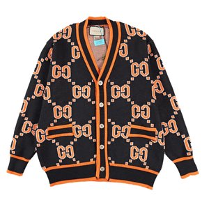 Gucci Clothing Cardigans Sweatshirts Black Orange Cotton Knitting Wool