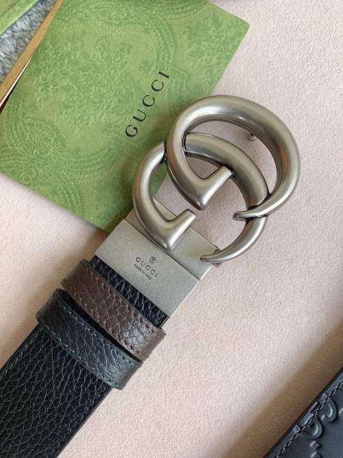 Gucci Leather Belt with Double G Buckle, 3.7cm Wide, Premium Quality 1 Gucci Leather Belt with Double G Buckle, 3.7cm Wide, Premium Quality