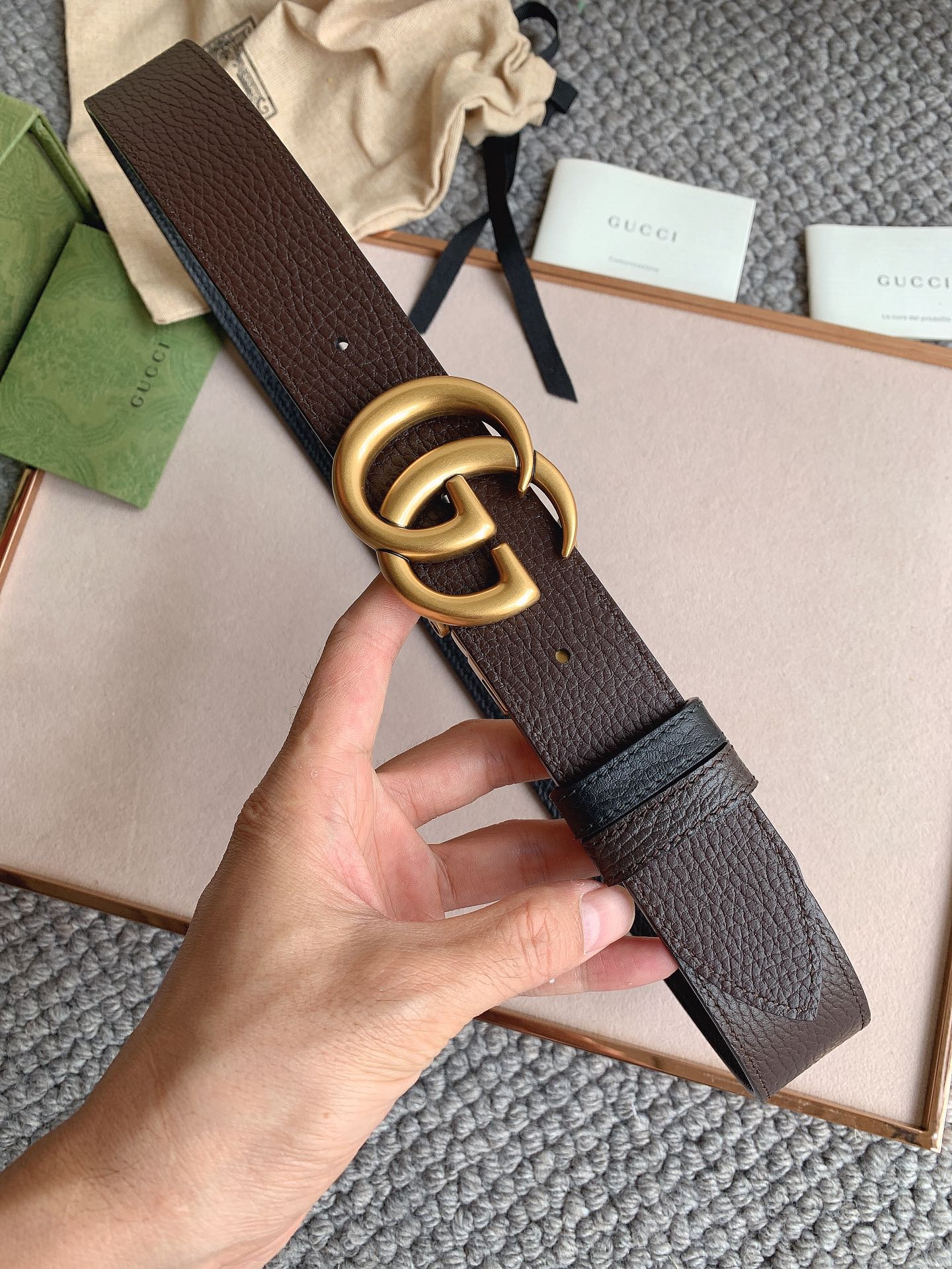  双G专柜货 正版开模 原版面料 宽3.7cm 顶级做工 原单品质 高端商务休闲款 简约百搭