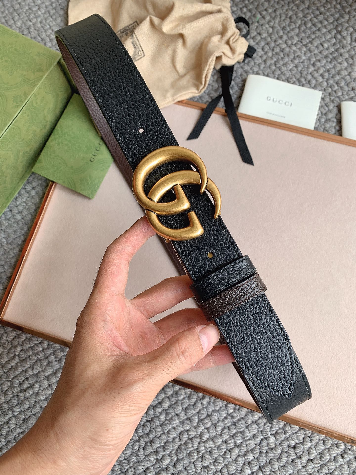  双G专柜货 正版开模 原版面料 宽3.7cm 顶级做工 原单品质 高端商务休闲款 简约百搭