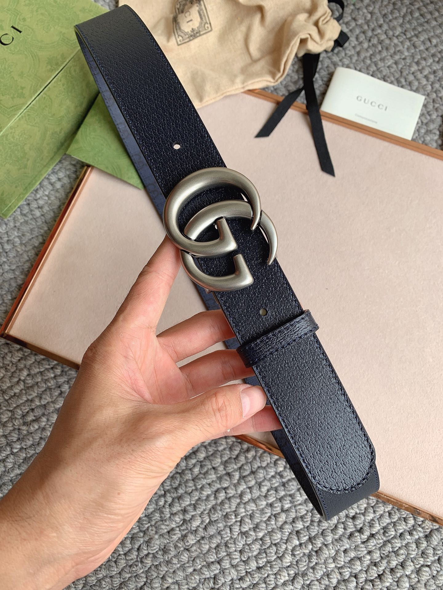   双G专柜货 正版开模 原版面料 宽3.7cm 顶级做工 原单品质 高端商务休闲款 简约百搭
