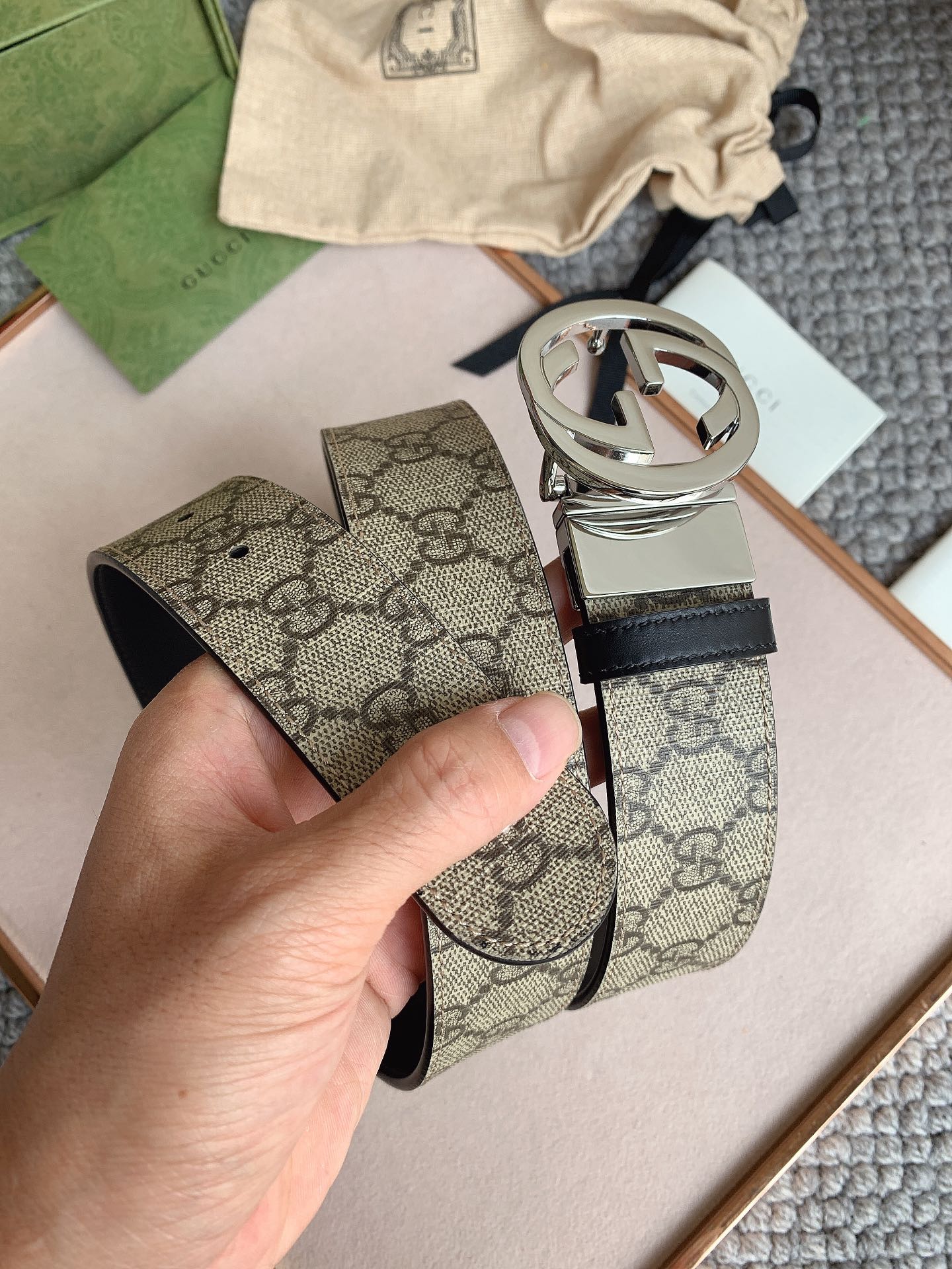  双G专柜货 正版开模 原版面料 宽3.7cm 顶级做工 原单品质 高端商务休闲款 简约百搭