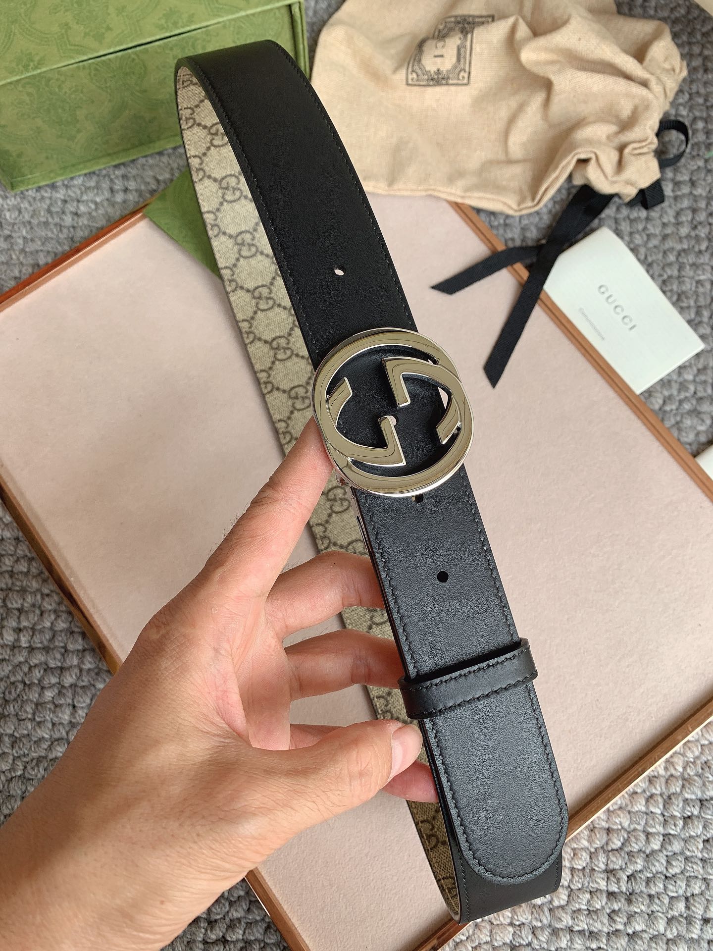  双G专柜货 正版开模 原版面料 宽3.7cm 顶级做工 原单品质 高端商务休闲款 简约百搭