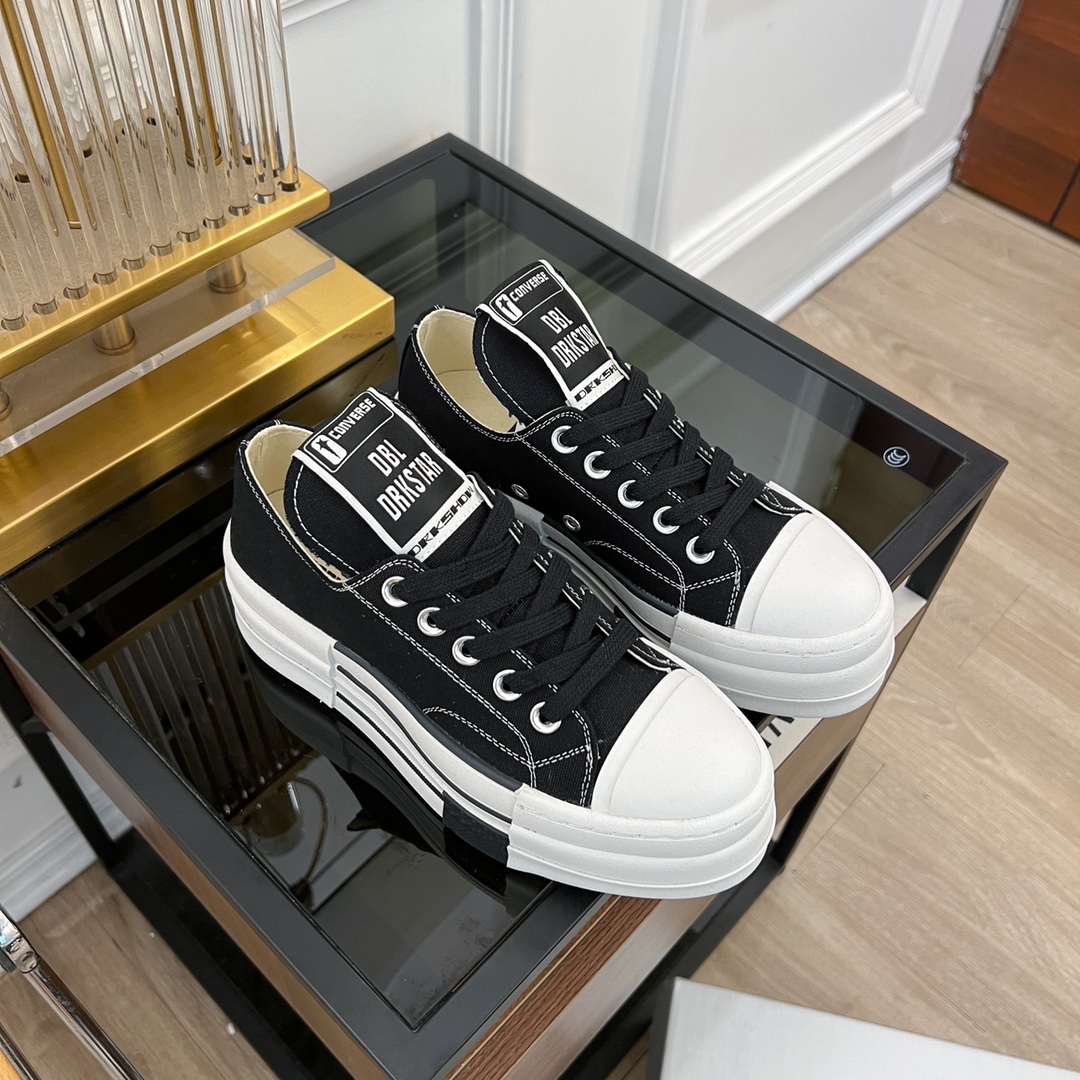 DRKSHDW United Queen 2023 Spring Summer Collection: Classic ’70s Converse style with unique speckled aesthetics.