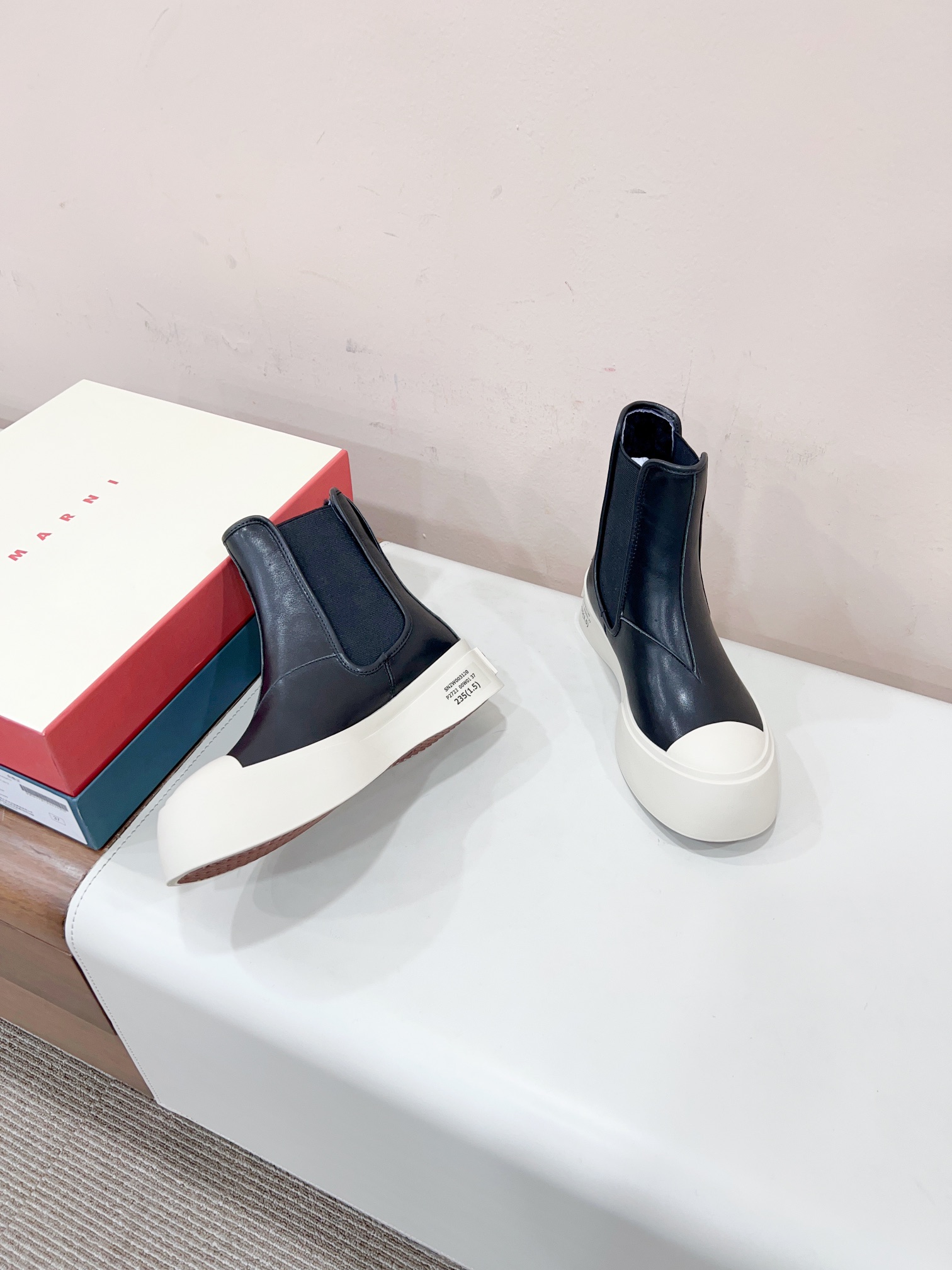 2023 New Marni Chelsea Boots: Elastic Knit, Soft Leather, Original Soles, Best Value. - 图片 3