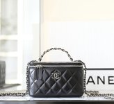 Chanel 7 Star
 Cosmetic Bags Black Silver Set With Diamonds All Copper Calfskin Cowhide Fall/Winter Collection