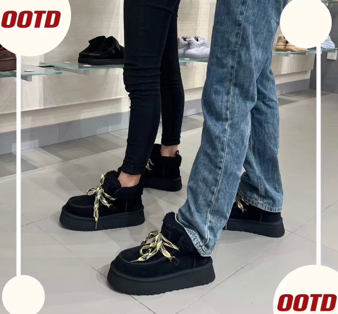 细节图
.
.
.
.
🔥双11预热特惠🔥CX专供 独家纯原
【UGG】原xx
芙卡拉  3954
新款夫卡拉系带款，美拉德风！延续了方克特靴的舒适百搭，鞋口毛茸茸设计，温暖又时尚翻毛皮鞋面，10mm波纹羊皮里衬厚底拉长腿部线条
两色选 黑色。栗色。
⚠️码数35-40