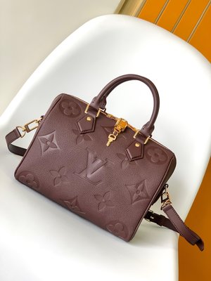 Louis Vuitton LV Speedy Bags Handbags Apricot Color Black Maroon Red Empreinte​ Fall Collection M59273