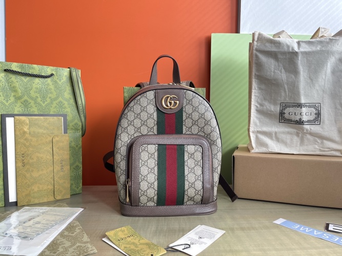 Gucci Ophidia Supreme Canvas Backpack, Beige/Ebony, Red/Green Web Stripe 1 Gucci Ophidia Supreme Canvas Backpack, Beige/Ebony, Red/Green Web Stripe