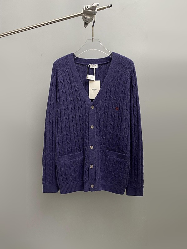 Celine Clothing Cardigans Weave Unisex Cashmere Knitting