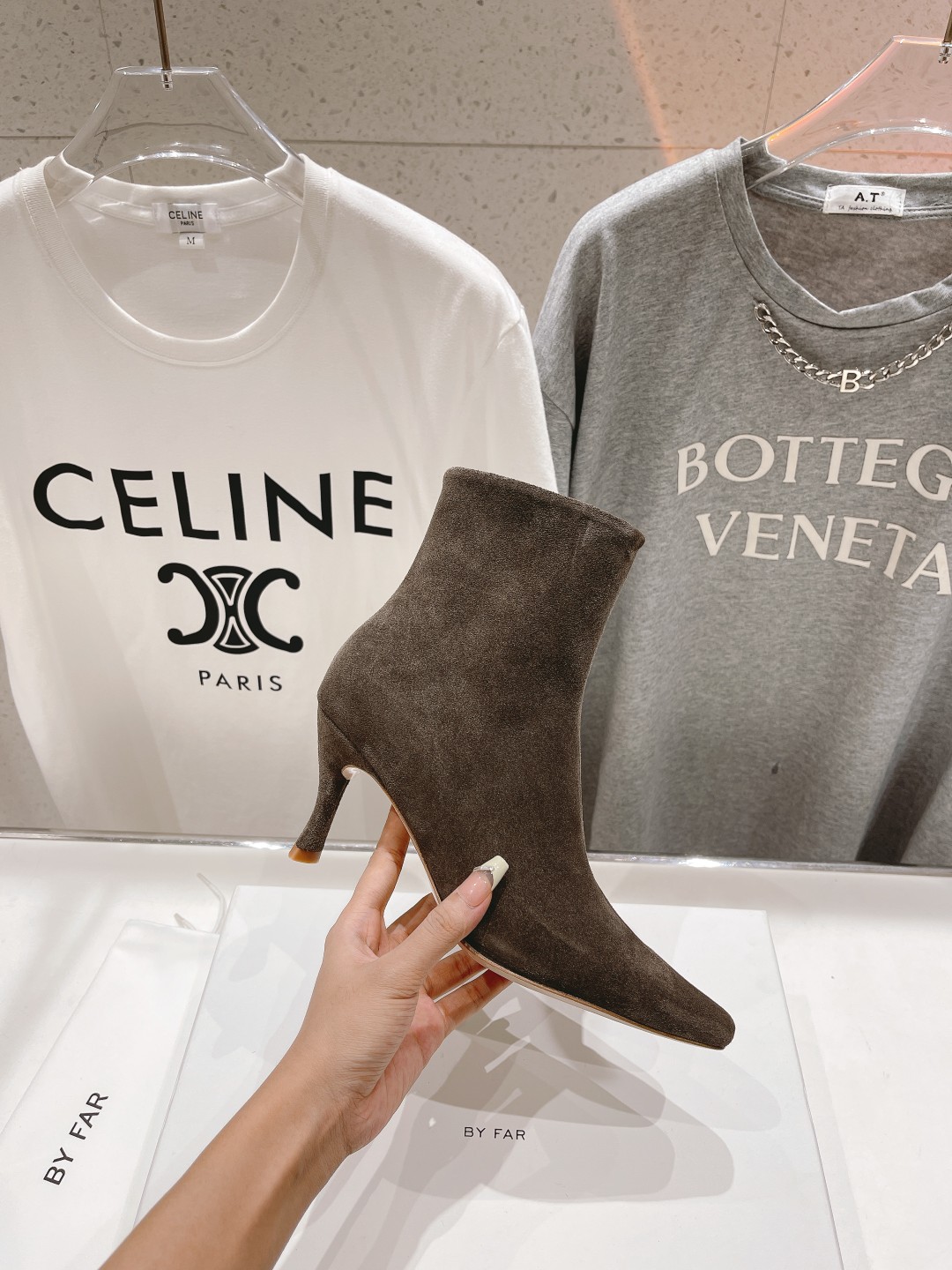 高版本出厂 🆕By Far 2024秋冬上新 气质款 全皮版 小猫跟 新款靴子 1:1 正品购入 小方头