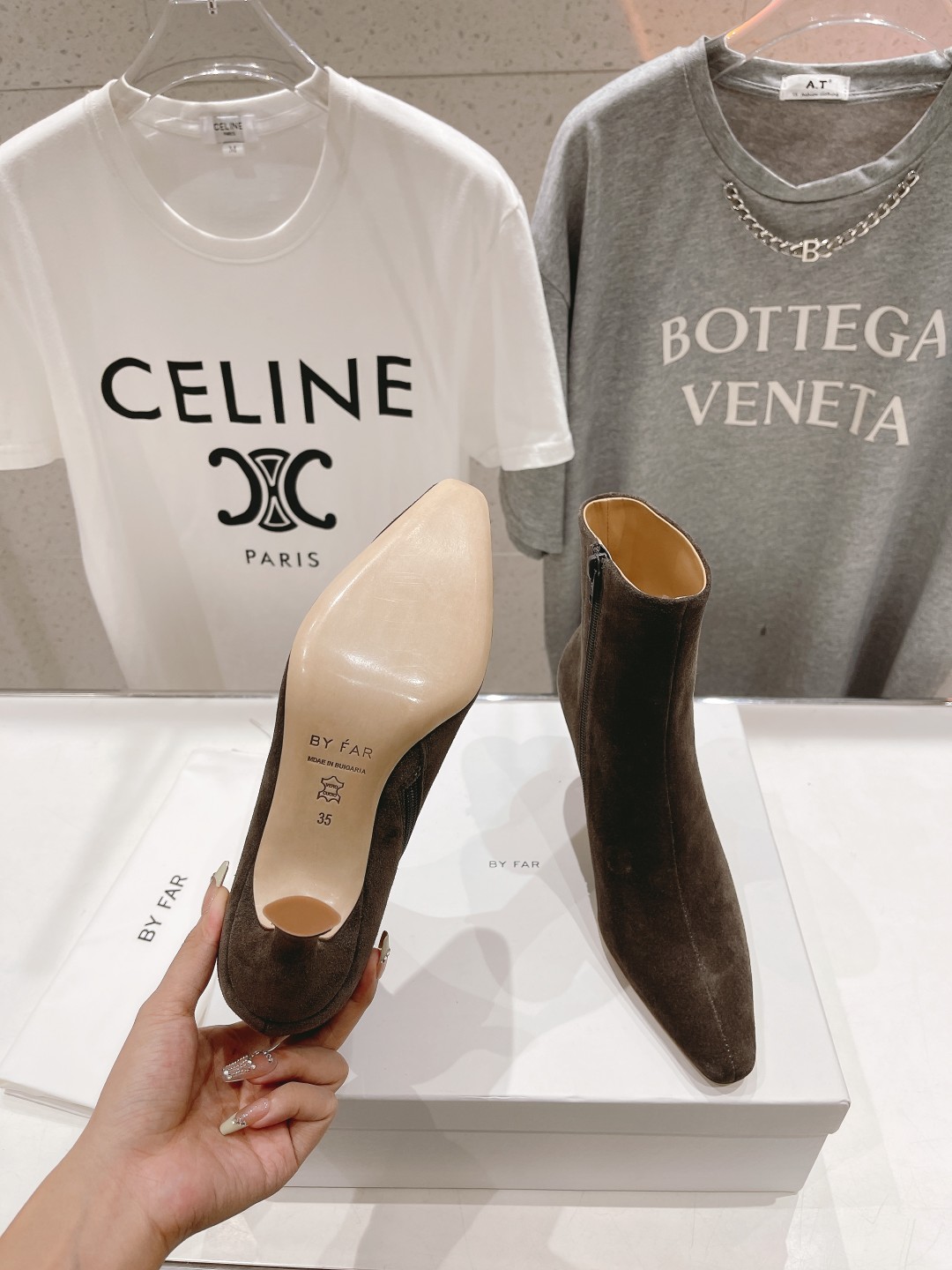 高版本出厂 🆕By Far 2024秋冬上新 气质款 全皮版 小猫跟 新款靴子 1:1 正品购入 小方头