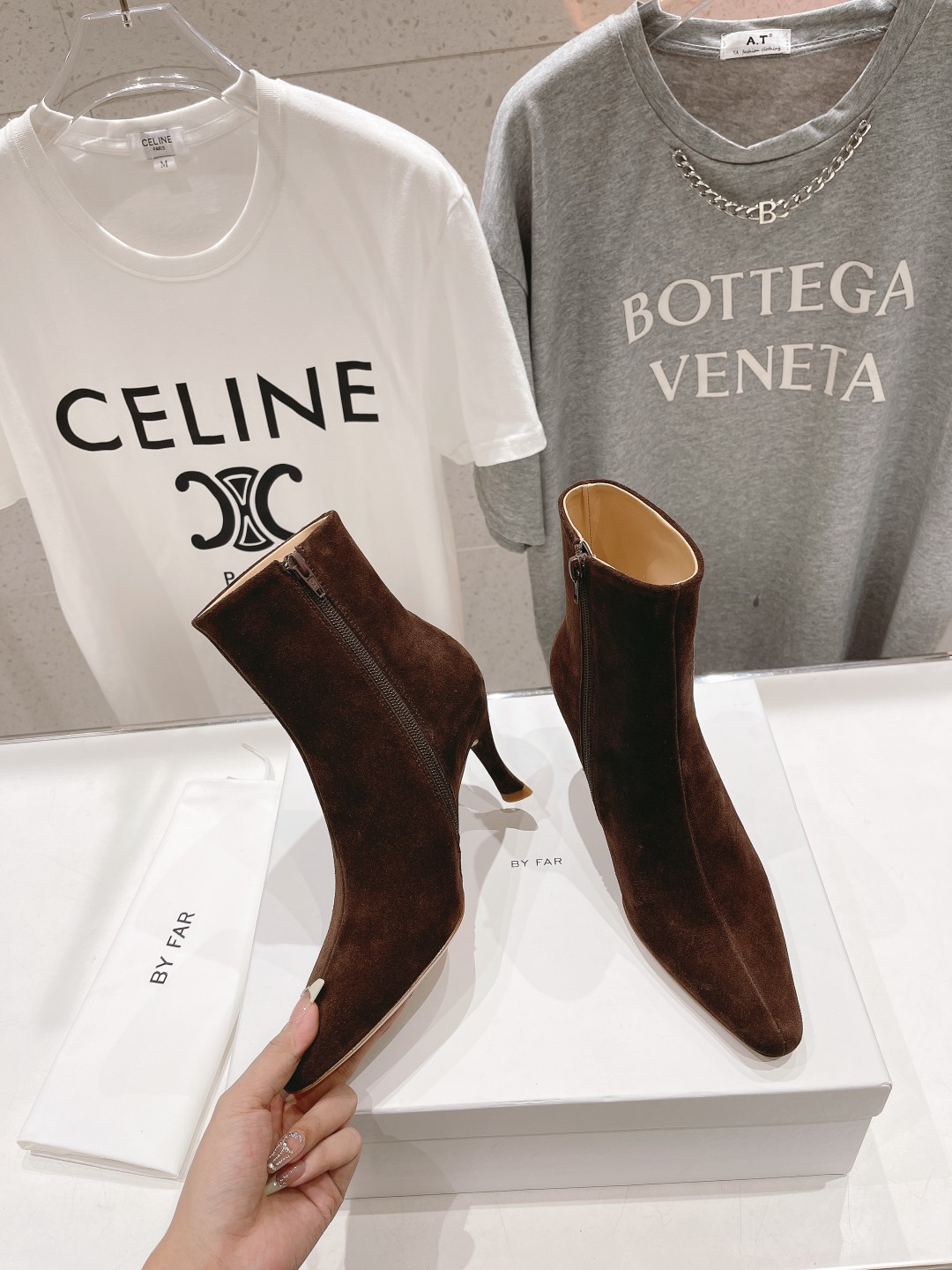 高版本出厂 🆕By Far 2025秋冬上新 气质款 全皮版 小猫跟 新款靴子 1:1 正品购入 小方头