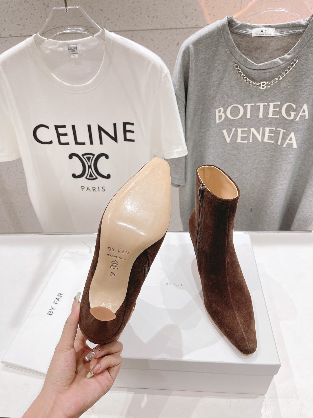 高版本出厂 🆕By Far 2025秋冬上新 气质款 全皮版 小猫跟 新款靴子 1:1 正品购入 小方头