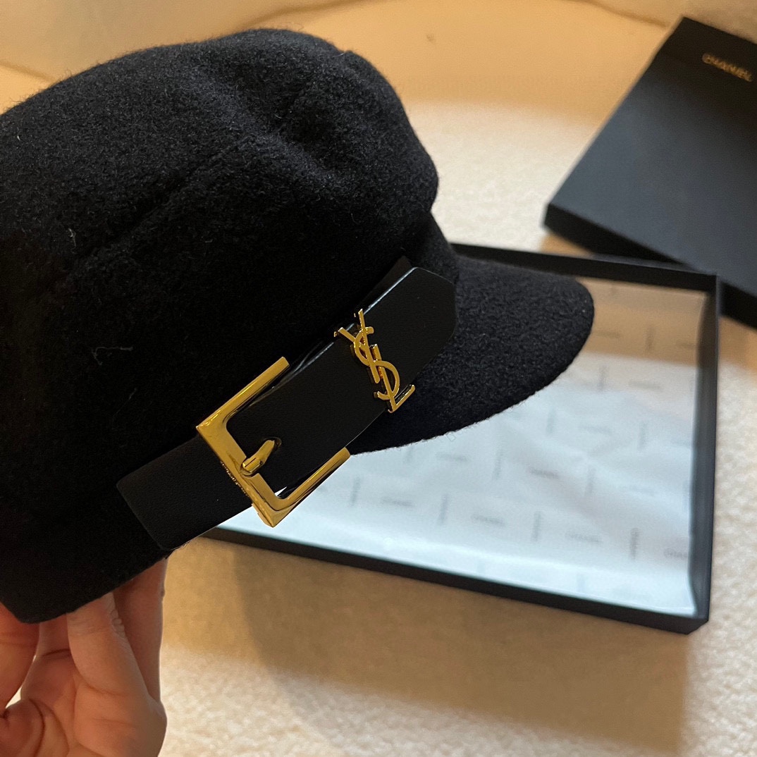 [YSL Hats]ss 2025 YSL Saint Laurent Autumn and Winter New Duck Tongue Military