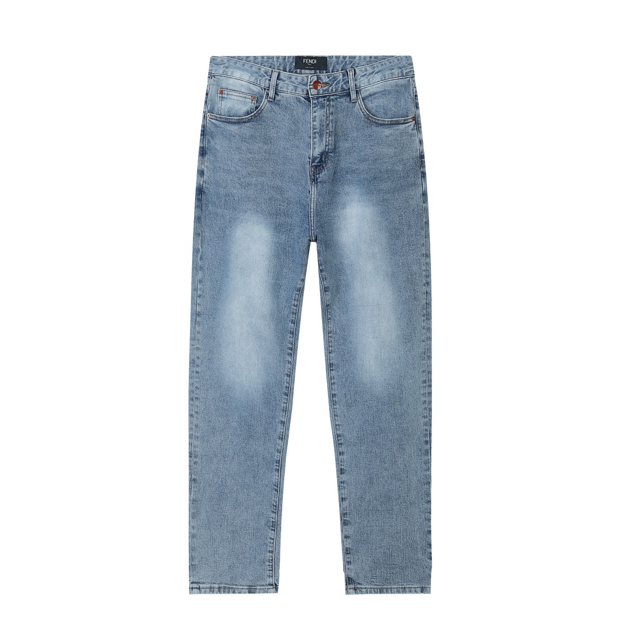 FENDI*2024AW pantalones vaqueros nuevos de otoño/invierno, letras quemadas en el bolsillo trasero, con bordado de ojos …