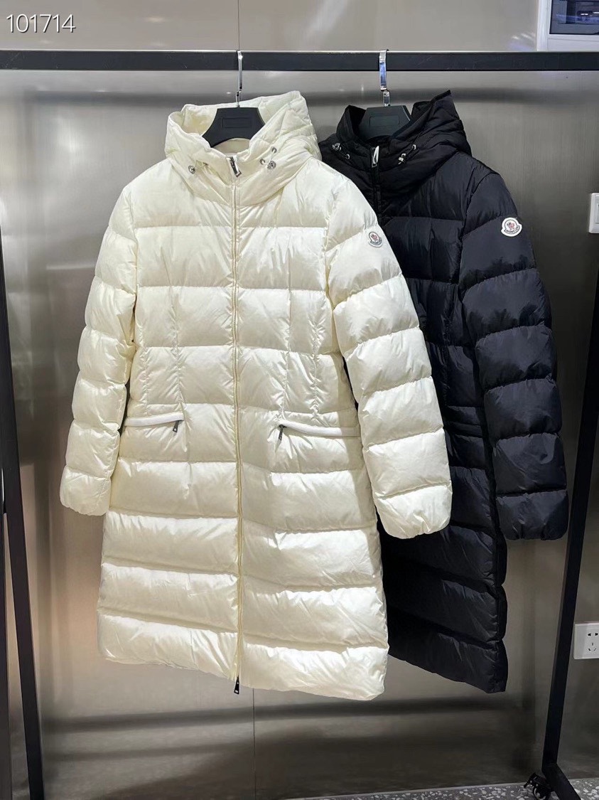 Moncler Vêtements Veste En Duvet Noir Blanc Top à capuche