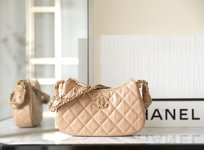 Online China
 Chanel Crossbody & Shoulder Bags Apricot Color Vintage Gold Calfskin Cowhide Fall/Winter Collection Underarm