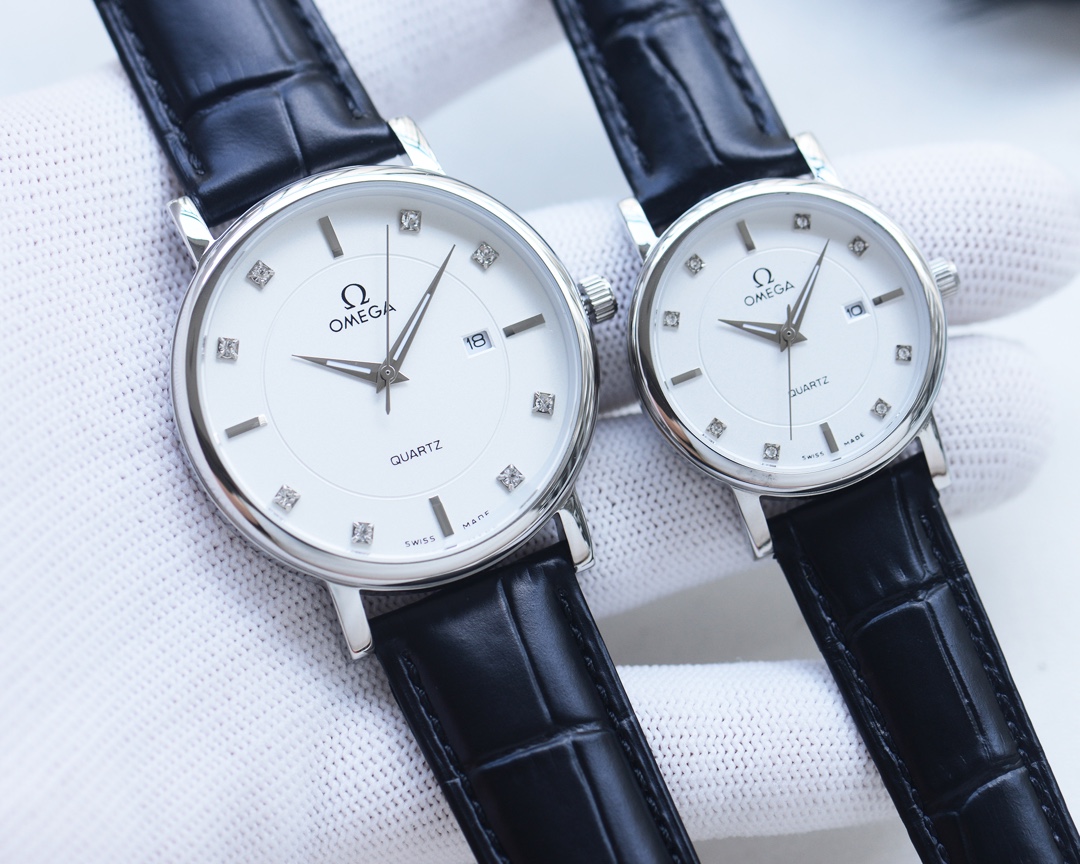 Omega Couple’s Wristwatch: Steel Kit, Imported Movement, Mineral Glass, Elegant Love - 图片 4