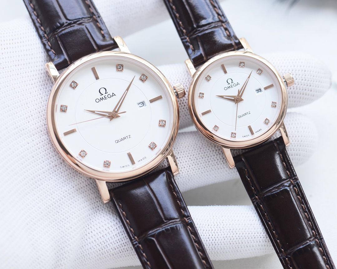 Omega Couple’s Wristwatch: Steel Kit, Imported Movement, Mineral Glass, Elegant Love - 图片 6