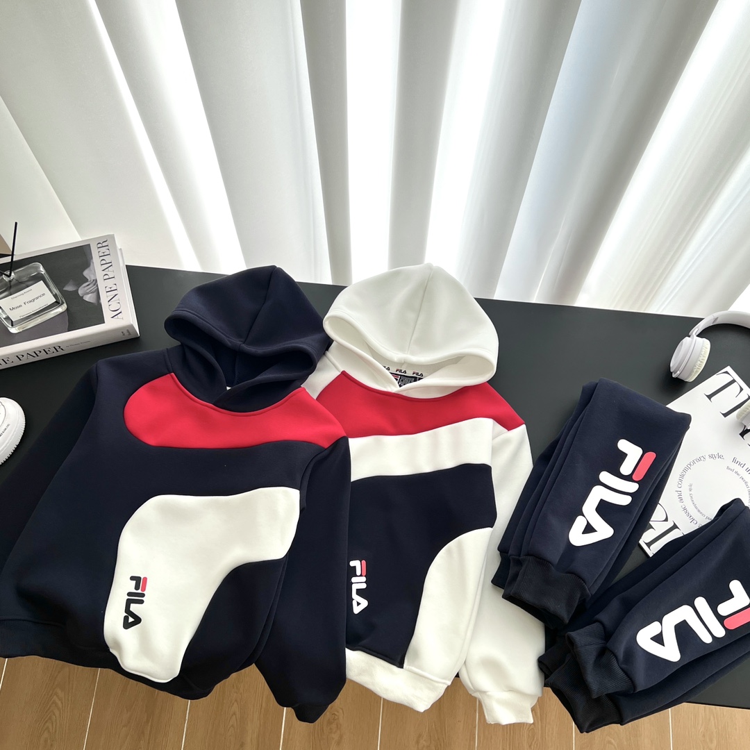 FILA Kids’ Stylish Hoodie Suit with Special Air Kit for Big Design Sense - 图片 7