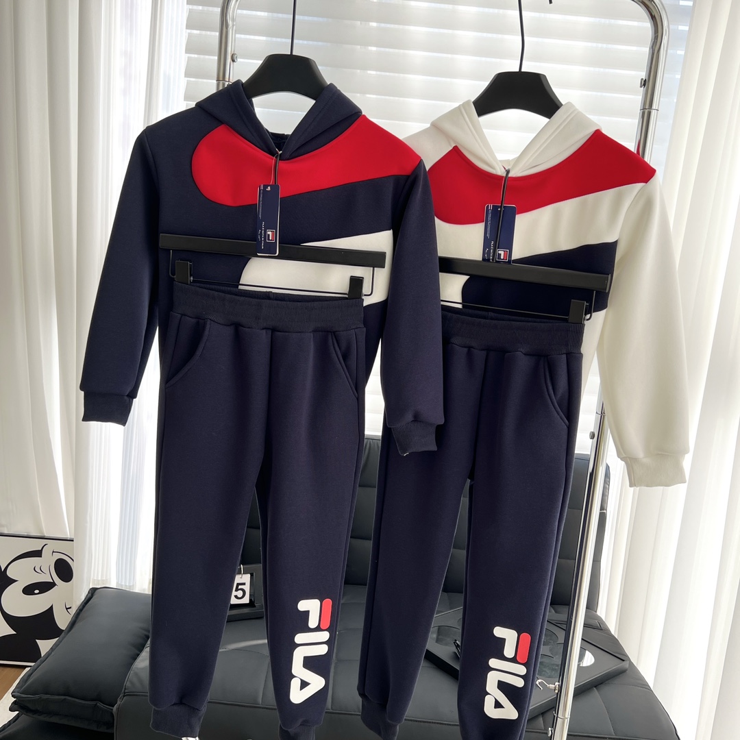 FILA Kids’ Stylish Hoodie Suit with Special Air Kit for Big Design Sense - 图片 4