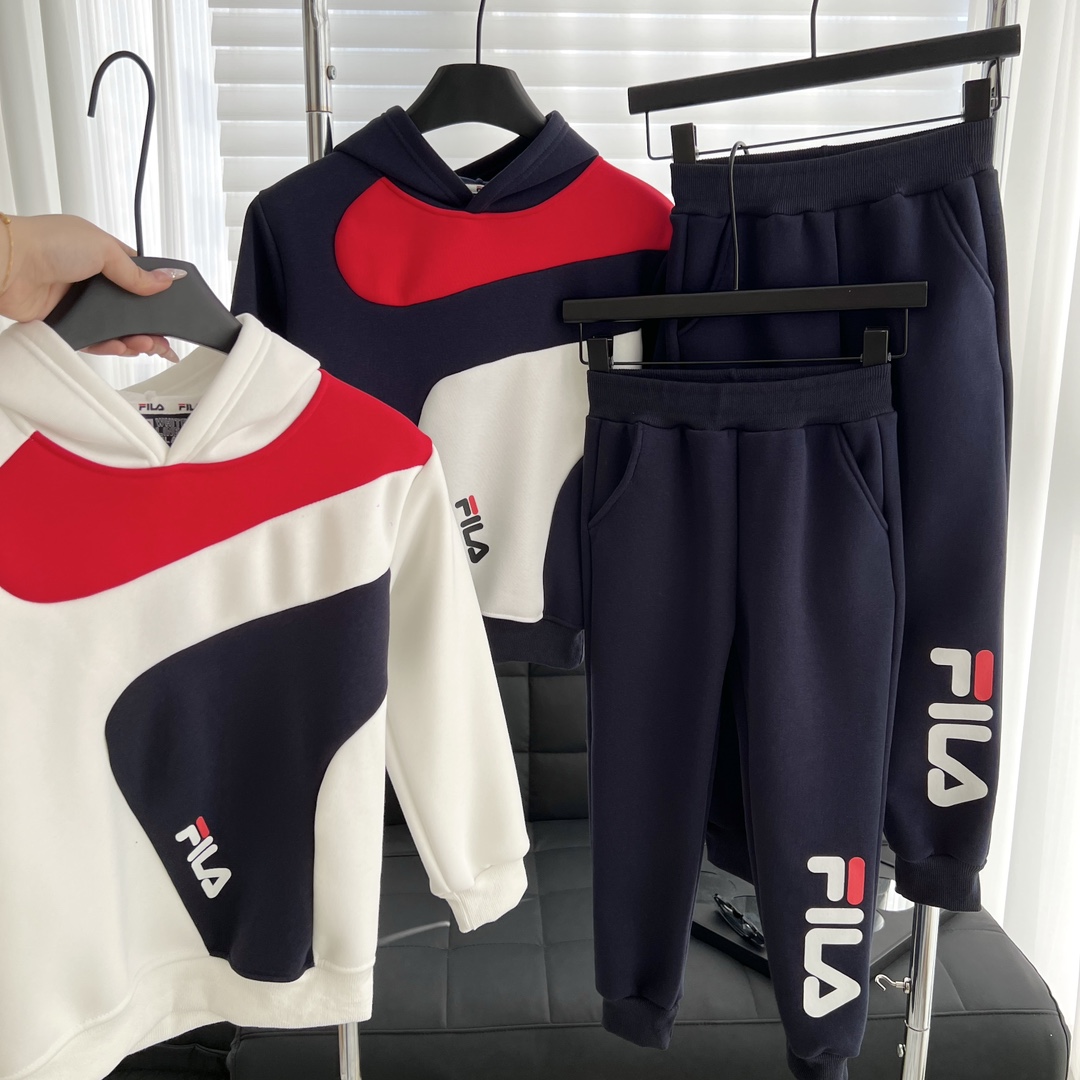 FILA Kids’ Stylish Hoodie Suit with Special Air Kit for Big Design Sense - 图片 3