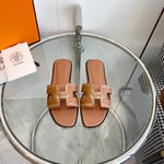 Hermes Shoes Slippers Cowhide Denim Epsom Genuine Leather Sheepskin Summer Collection
